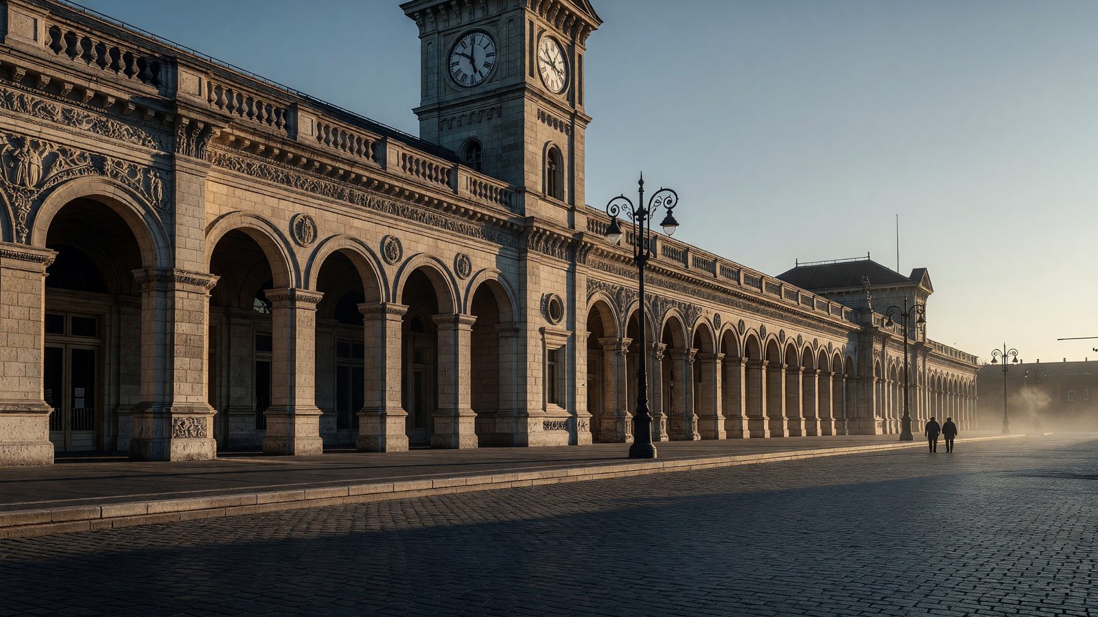 La façade de la gare de Metz au petit matin