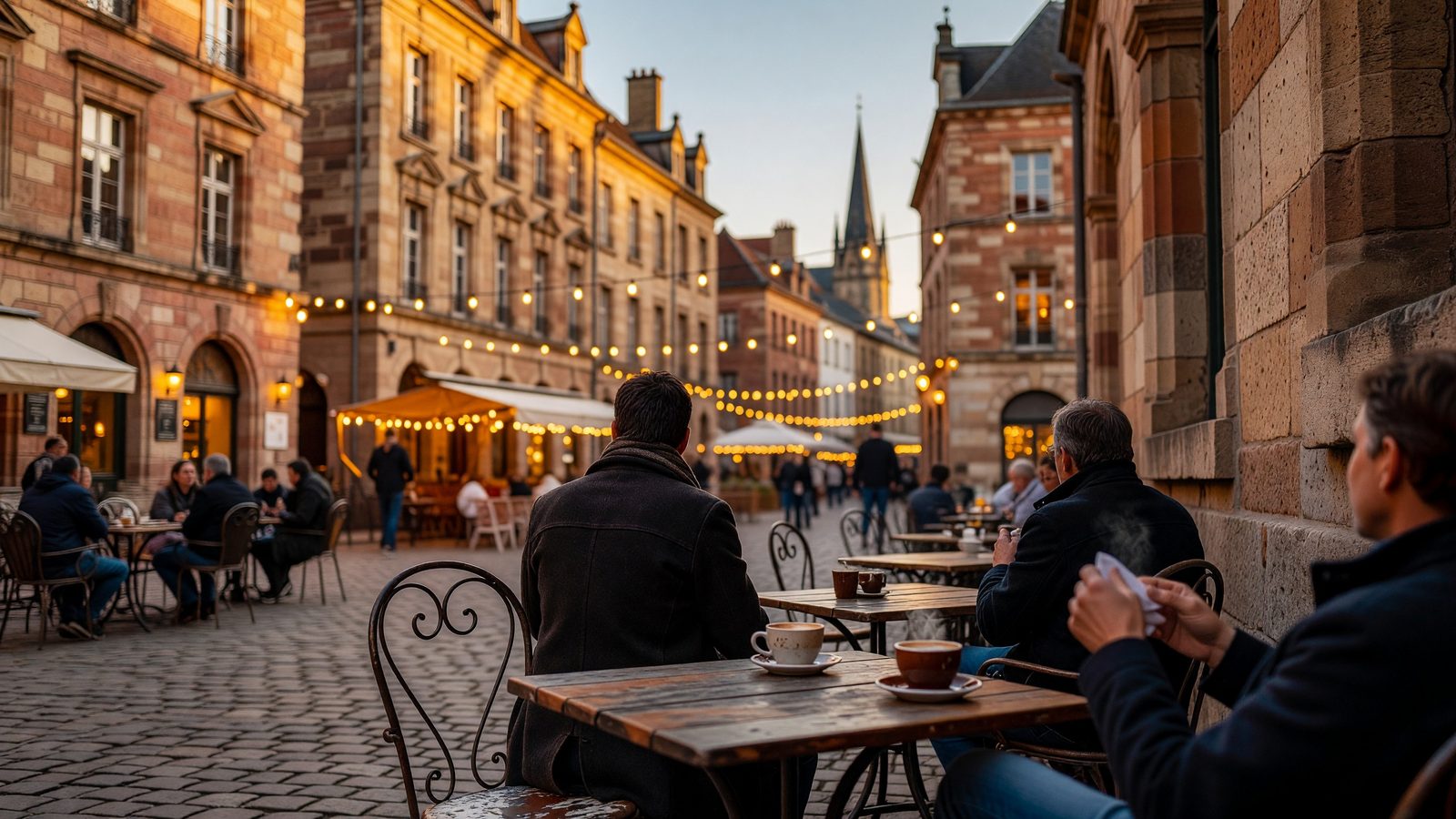 Place de Metz en soirée