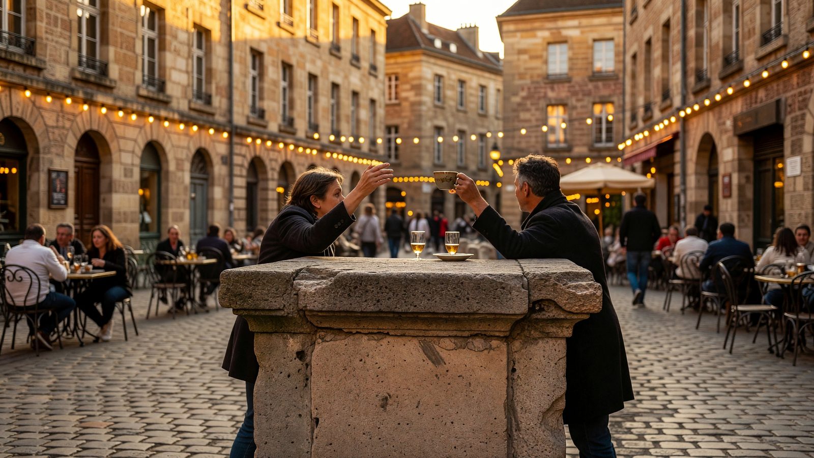 Place de Metz en soirée