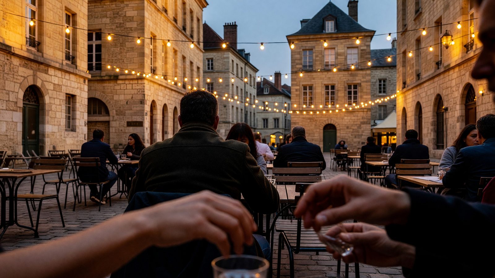 Place de Metz en soirée