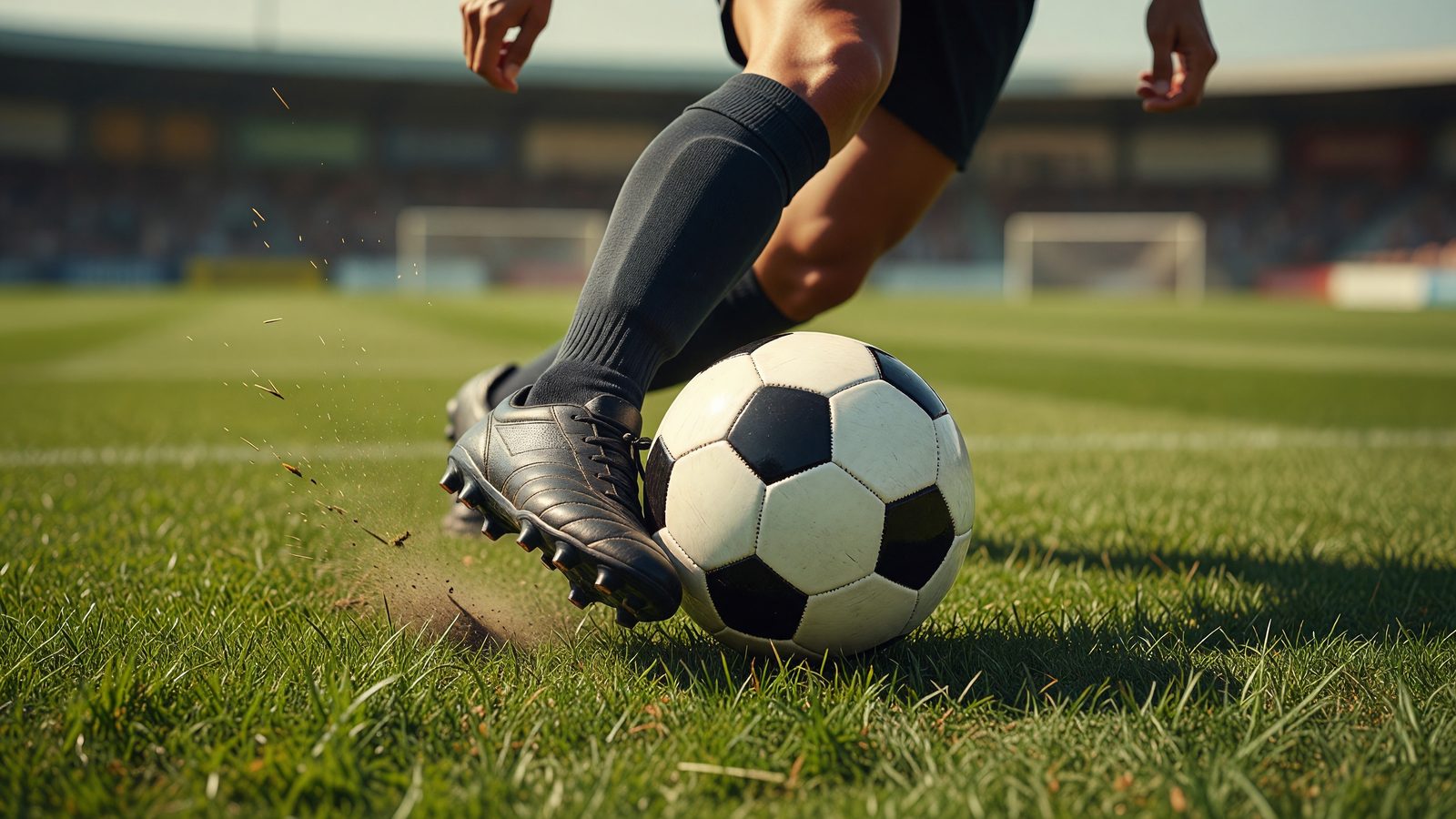 Gros plan sur un ballon de football posé sur une pelouse en plein jour, illustrant la défaite des féminines du FC Metz à Saint-Étienne.